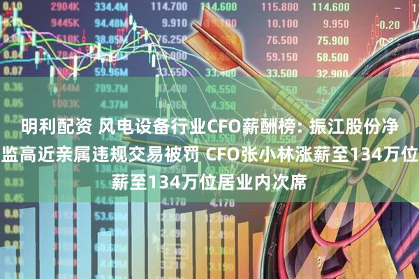 明利配资 风电设备行业CFO薪酬榜: 振江股份净利下滑、董监高近亲属违规交易被罚 CFO张小林涨薪至134万位居业内次席