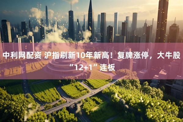中利网配资 沪指刷新10年新高!复牌涨停,大牛股“12+1”连板